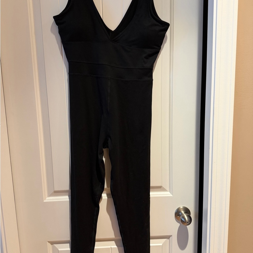 Vasana Black V-Neck Sleeveless workout one piece